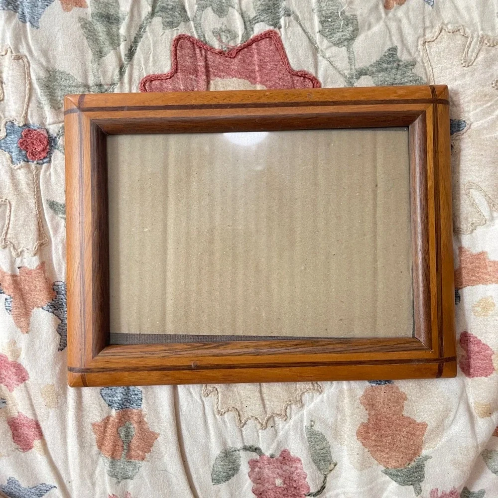 Ornate Wood Picture Frame oak farmhouse cottage victorian 5x7 Stand hang